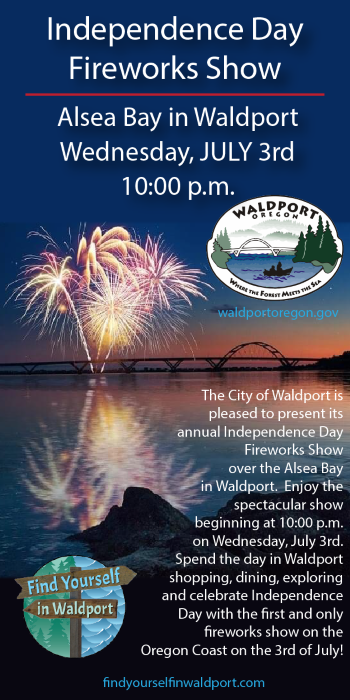 Waldport Independence Day Fireworks Show Alsea Bay Waldport Oregon