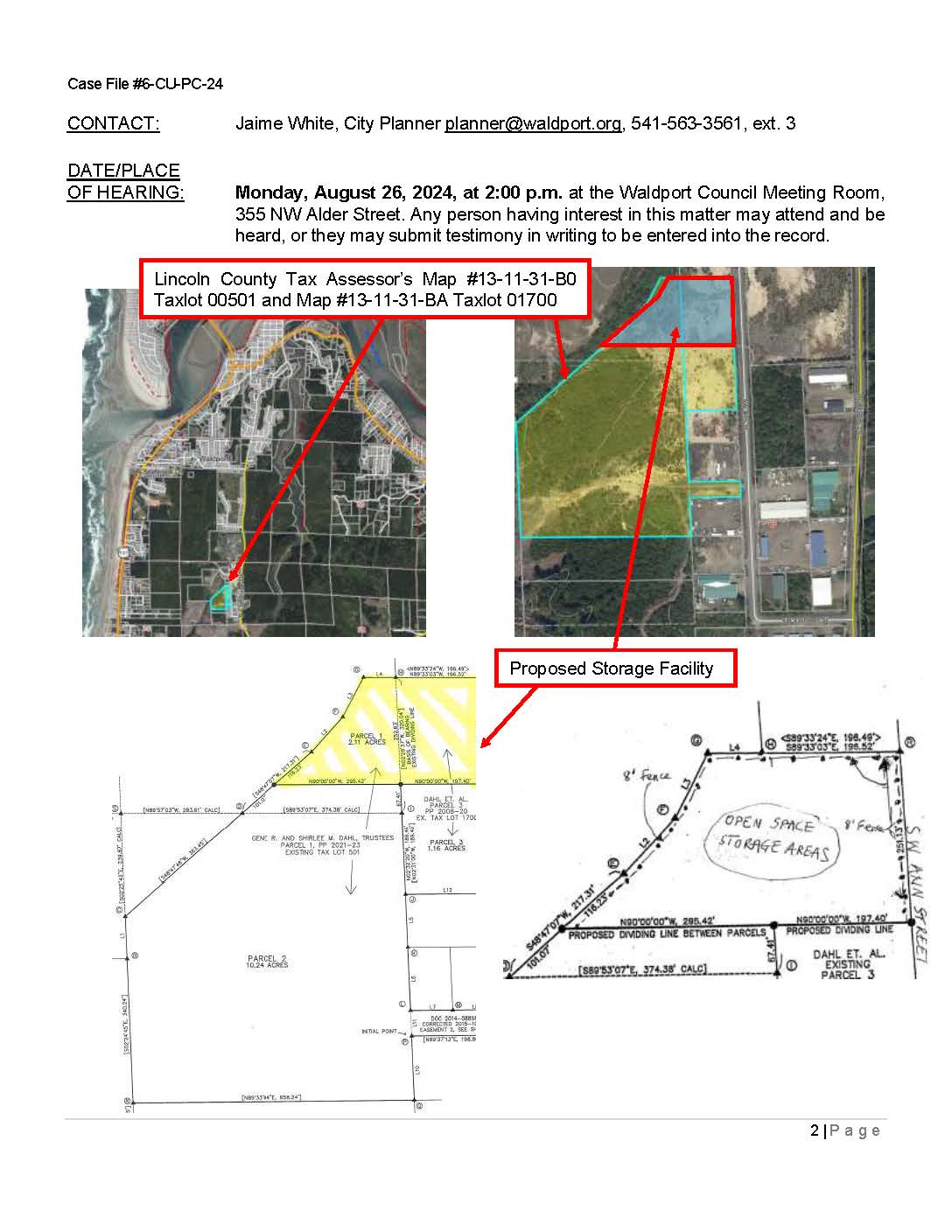 NOTICE OF PUBLIC HEARING WALDPORT PLANNING COMMISSION