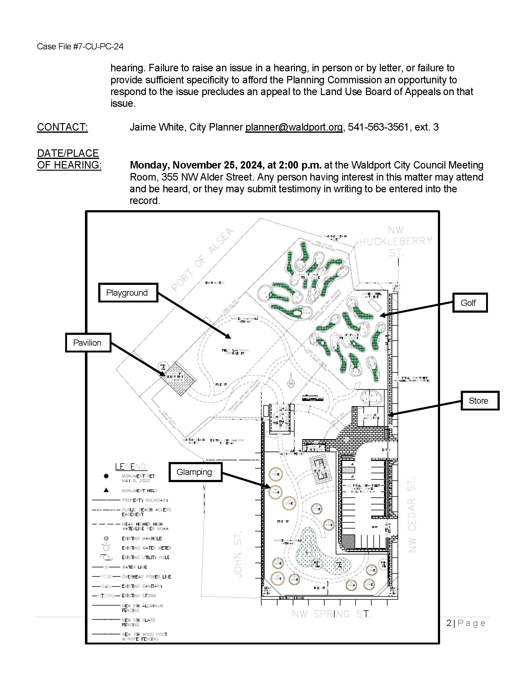 NOTICE OF PUBLIC HEARING WALDPORT Planning Commission